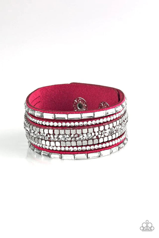 Rebel In Rhinestones - Pink Bracelet