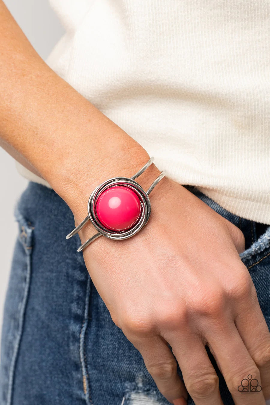 Take It From The POP!-Pink Hinge Bracelet