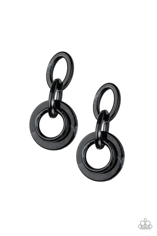 Havana HAUTE Spot - Black Acrylic Hoop Earrings